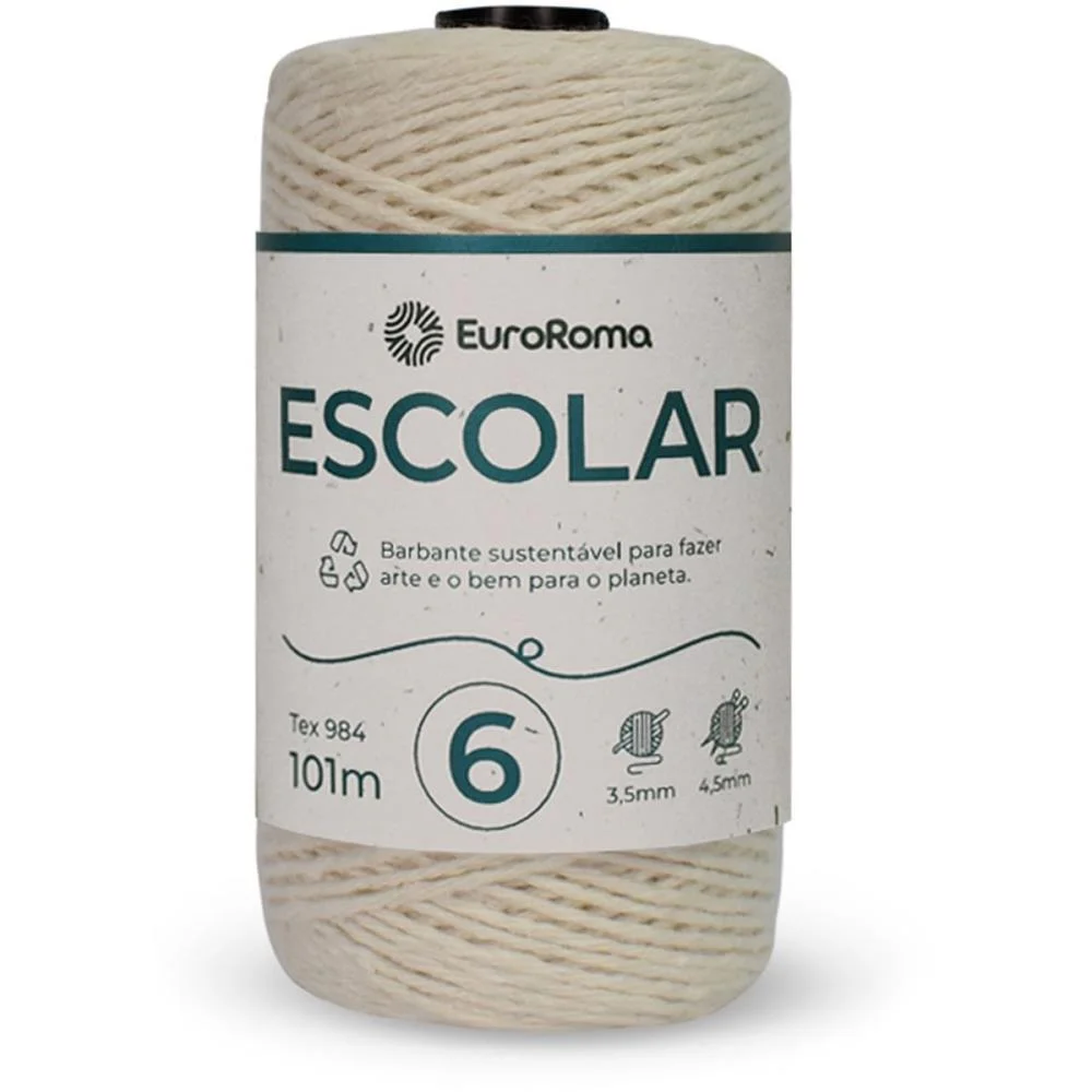 Barbante Cru 100G 4/6 Fios Rolo 101M Euroroma (Pct.c/06) - imagem 2