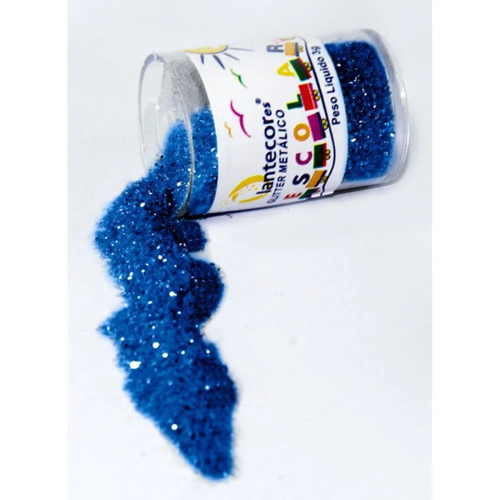 Glitter Pvc Azul Royal Potes 3G. Lantecor (Pct.c/12) - imagem 2