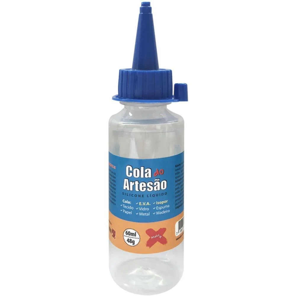 Cola Para Artesanato Artesao Silicone Liquido 60Ml Make+ (Cx.c/24) - imagem 2