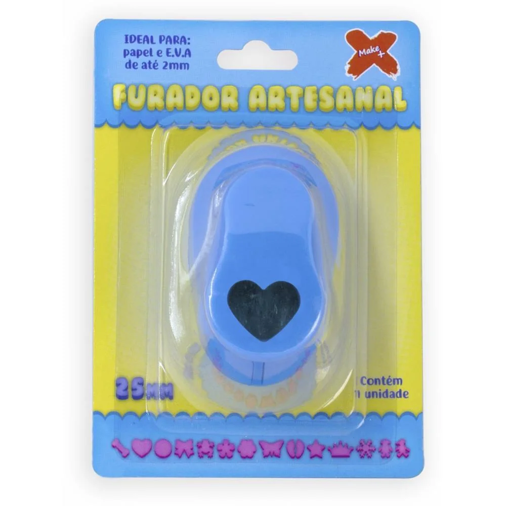 Furador Papel E Eva Jumbo Coracao 25Mm Make+ (Unidade) - imagem 2