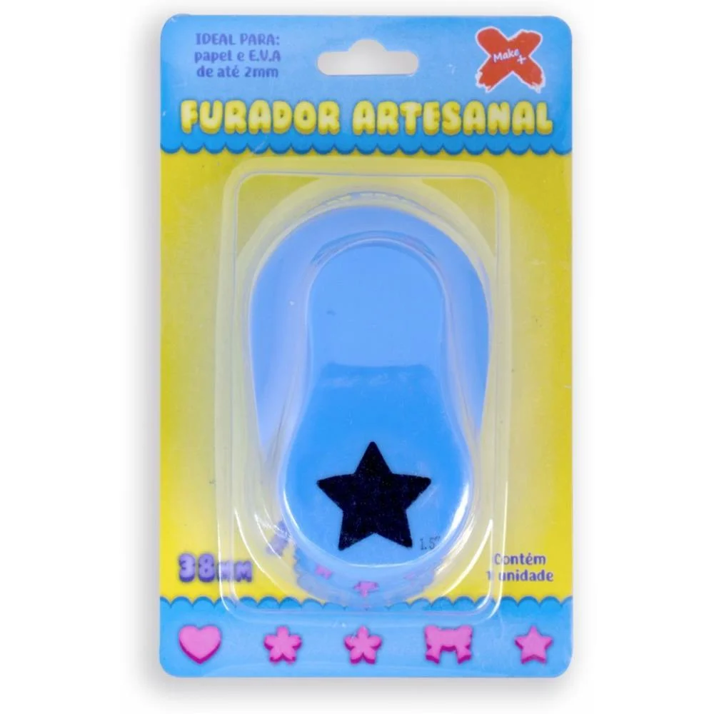 Furador Papel E Eva Gigante Estrela 38Mm Make+ (Unidade) - imagem 3