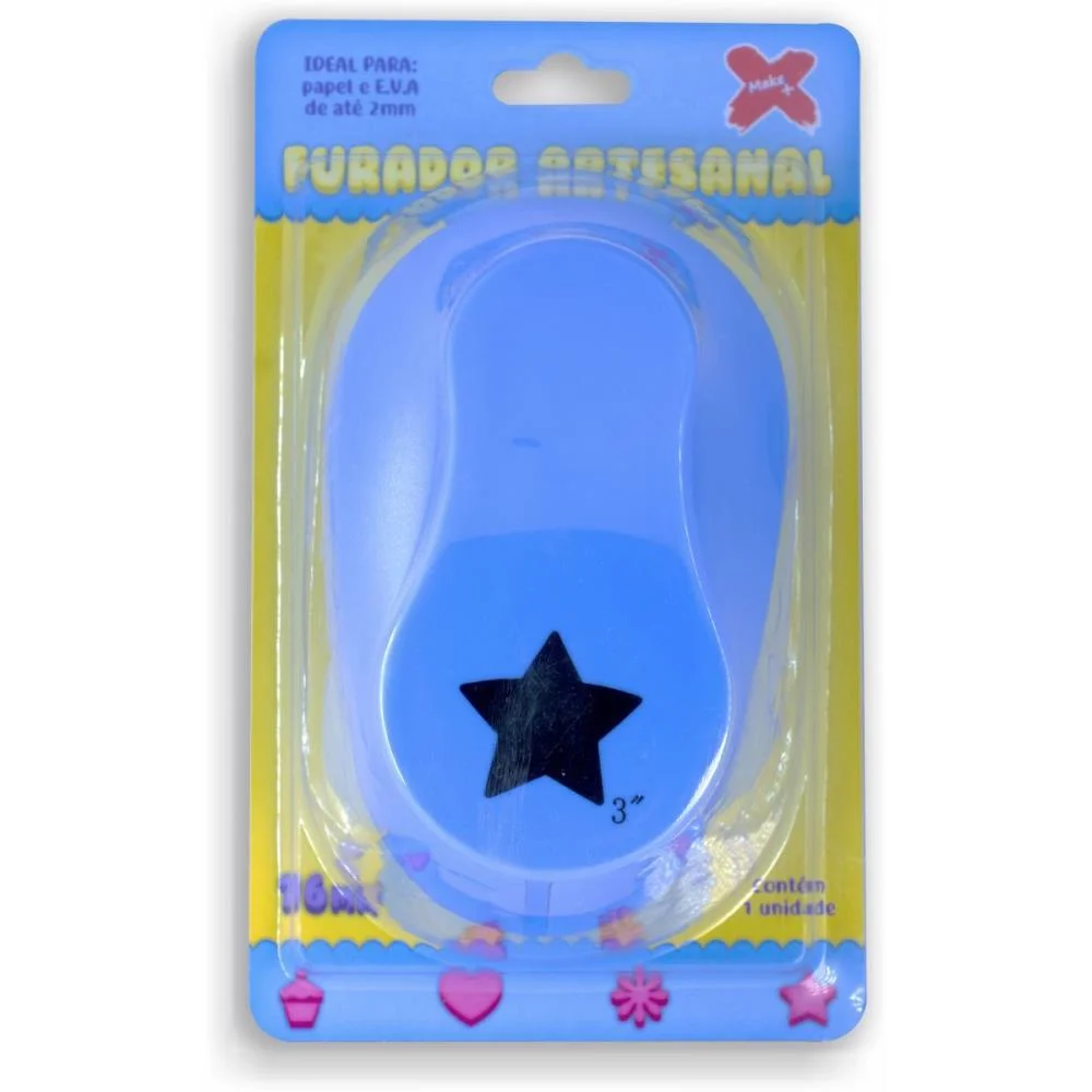 Furador Papel E Eva Gigante Estrela 76Mm Make+ (Unidade) - imagem 3