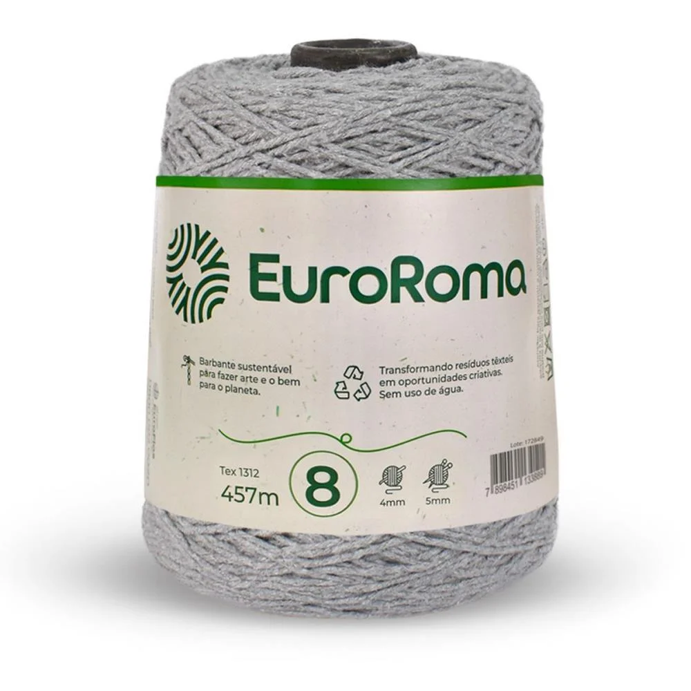 Barbante Colorido 600G 4/8 Fios 457M Cinza Euroroma (Unidade) - imagem 2