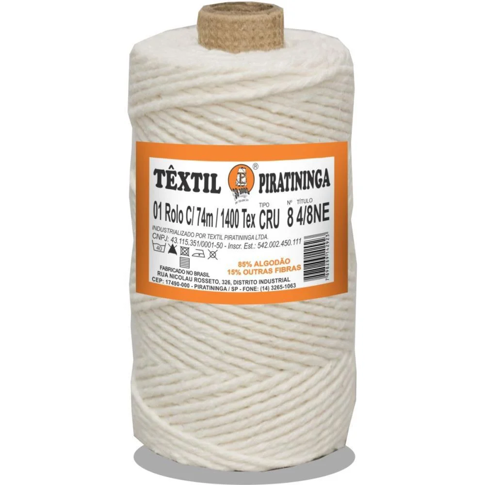 Barbante Cru 100G 6 Fios Rolo 101M Textil Piratininga (Pct.c/10) - imagem 3