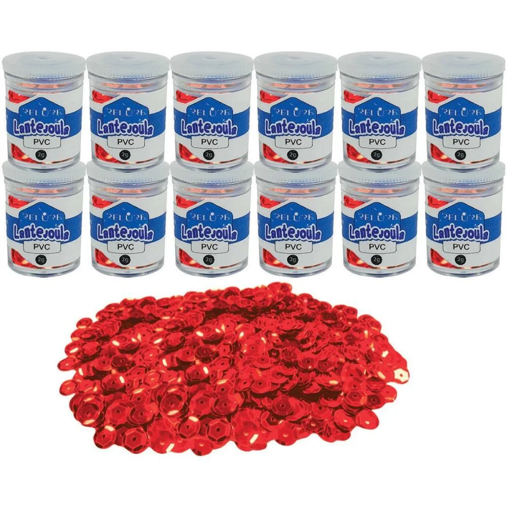 Lantejoula Metalizada Vermelho 10Mm. Pote 2G. Honey (Pct.c/12) - imagem 2