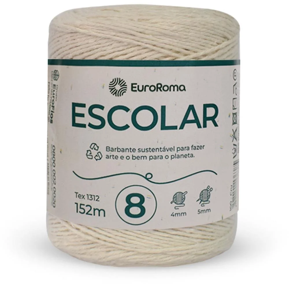 Barbante Cru 200G Escolar 4/8 Fios Rl 152M Euroroma (Pct.c/04) - imagem 2