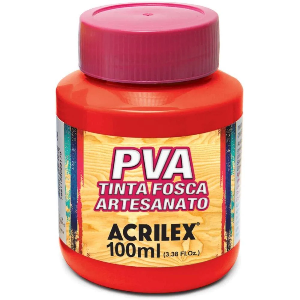 Tinta Pva 100Ml. Vermelho Vivo Acrilex (Pct.c/06) - imagem 2