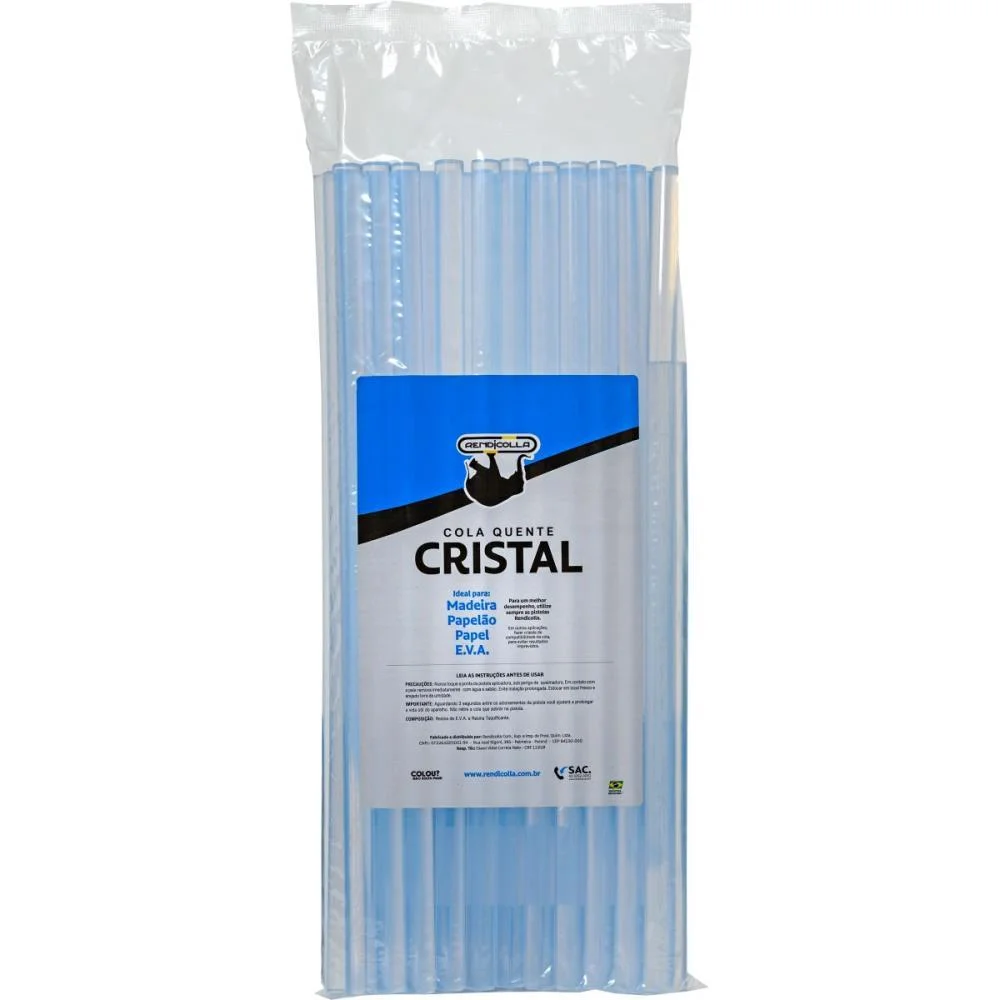 Cola Quente Refil Fina 1 Kg. Cristal  7,5X30Cm. Rendicolla (Pacote) - imagem 3