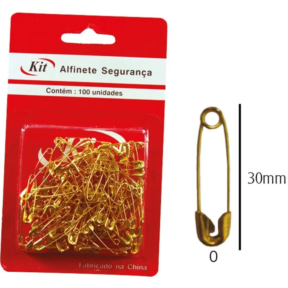 Alfinete Segurança N.0 Dourado Kit (Ct.c/100) - imagem 2