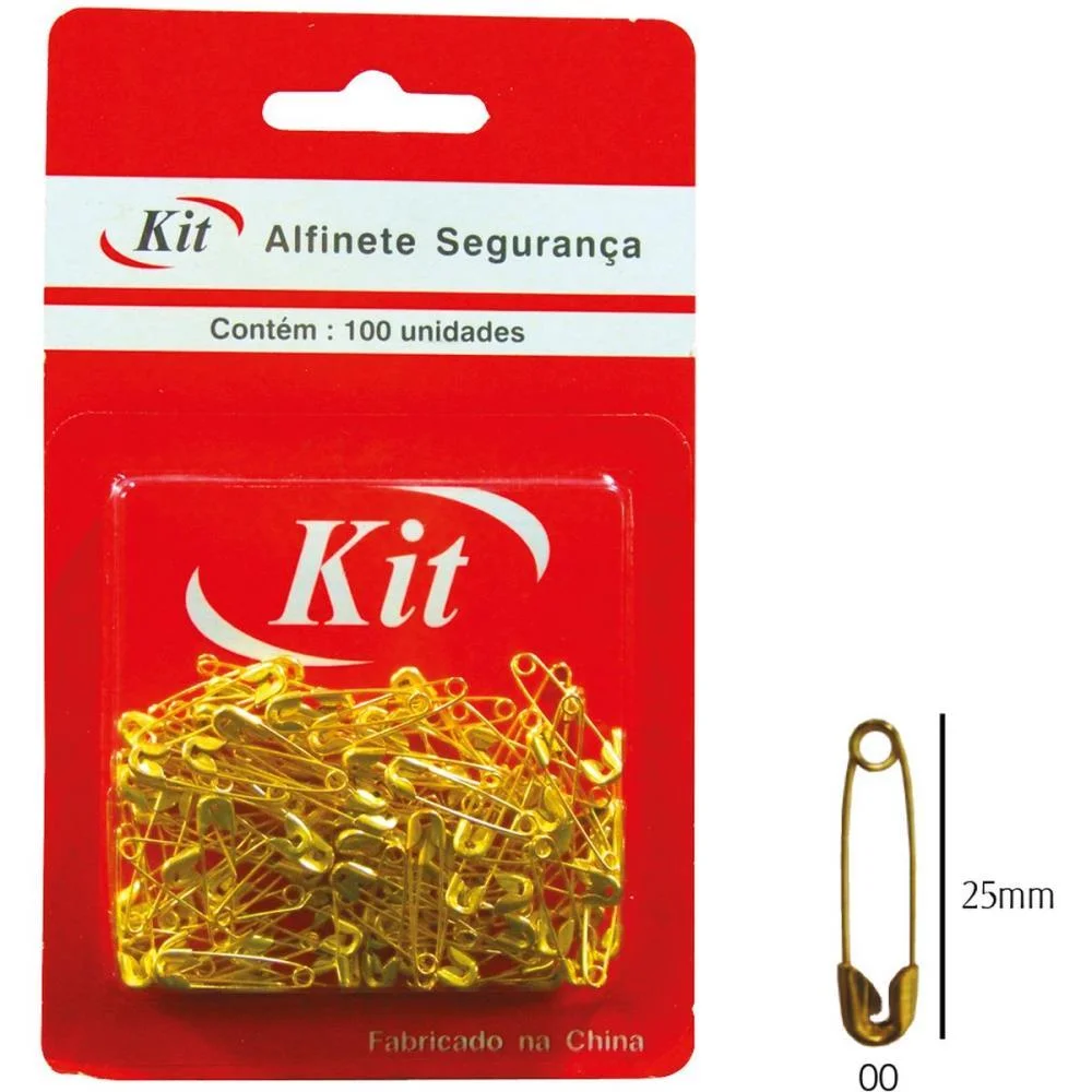 Alfinete Segurança N.00 Dourado Kit (Ct.c/100) - imagem 3