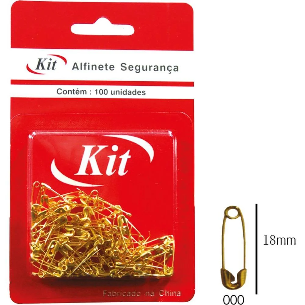 Alfinete Segurança N.000 Dourado Kit (Ct.c/100) - imagem 2