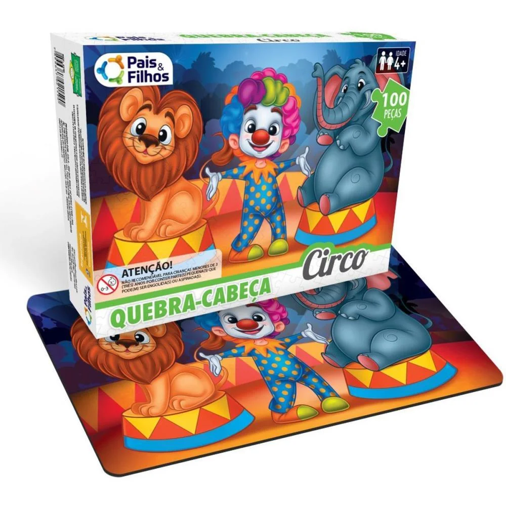 Quebra-Cabeca Cartonado O Circo 100 Pecas Pais E Filhos (Unidade) - imagem 2