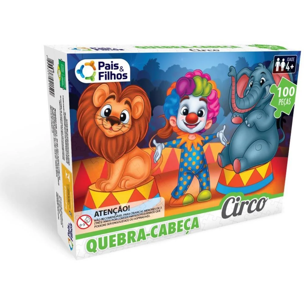 Quebra-Cabeca Cartonado O Circo 100 Pecas Pais E Filhos (Unidade) - imagem 4