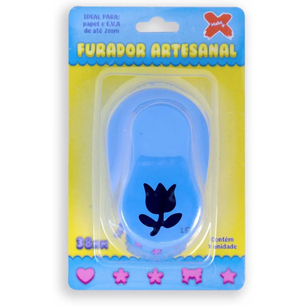 Furador Papel E Eva Gigante Tulipa 38Mm Make+ (Unidade) - imagem 3