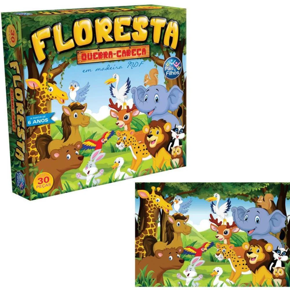 Quebra-Cabeca Madeira Floresta 30 Pecas Pais E Filhos (Unidade) - imagem 2
