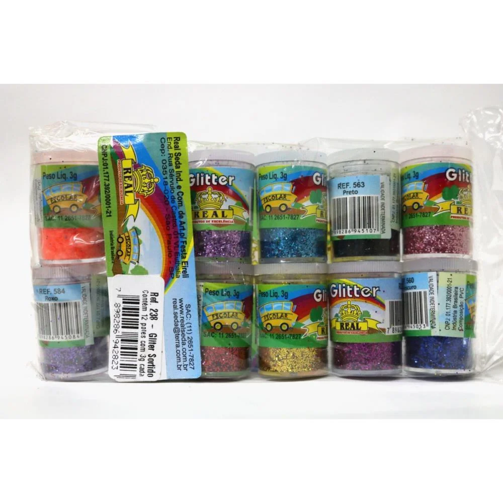 Glitter Pvc Sortido Potes 3G. Real Seda (Pct.c/12) - imagem 2