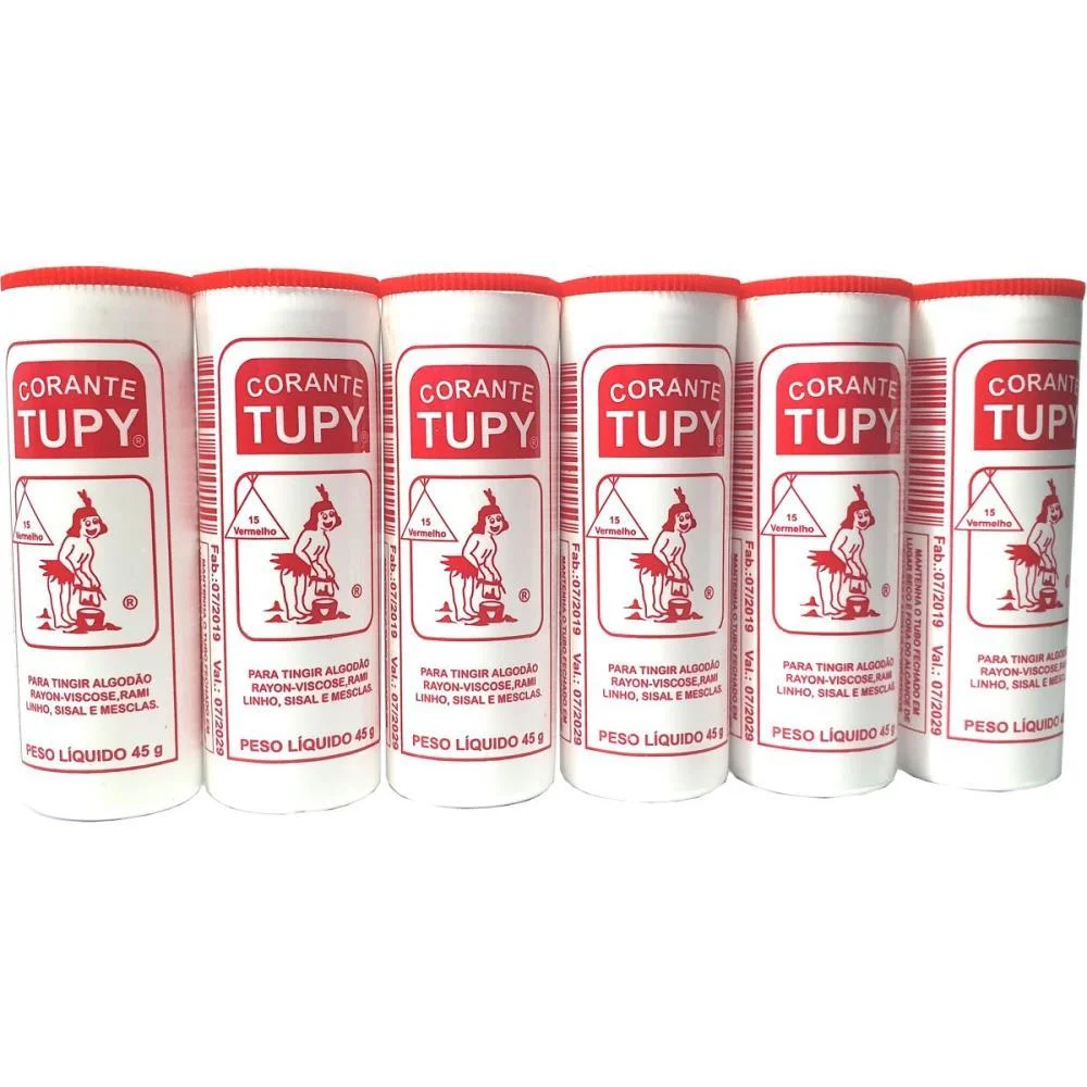 Corante Em Po Vermelho Tupy Algodao Corantes Tupy (Pct.c/06) - imagem 3