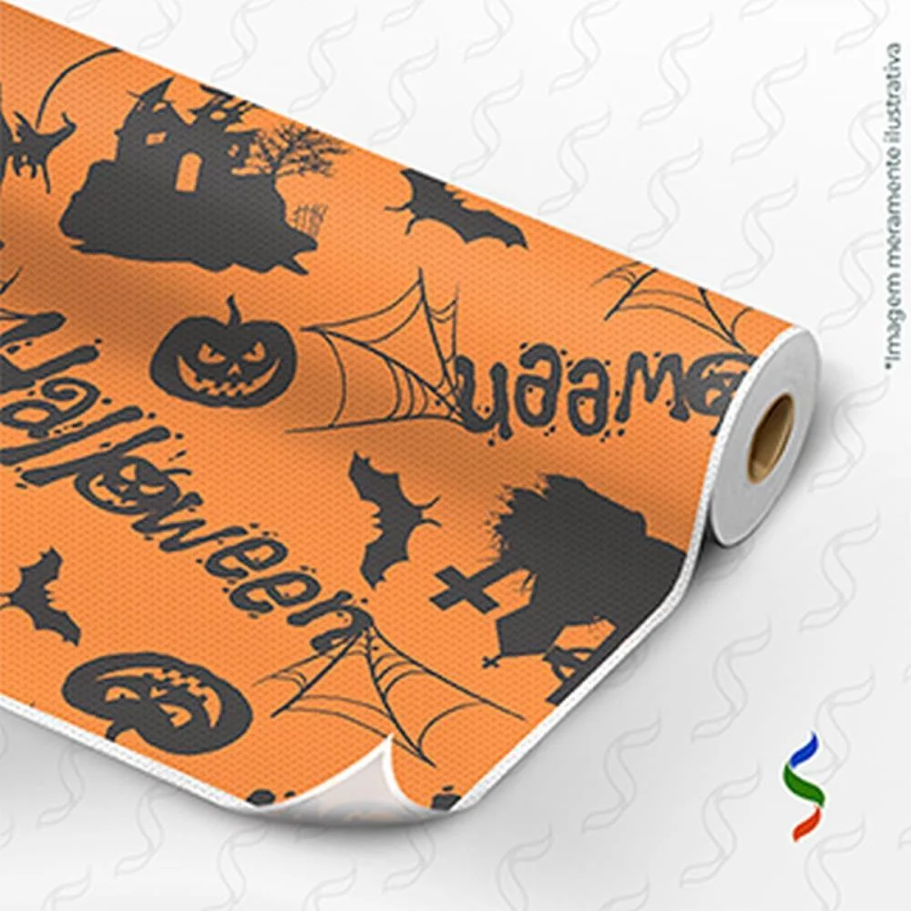 Tnt Estampado 1,40M 40G Halloween Tumulo Laranja/Preto Supper (Rl-25Mts) - imagem 3