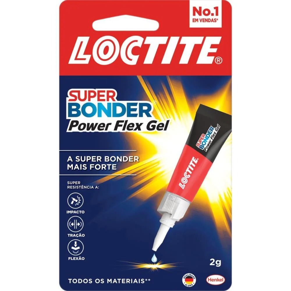 Cola Adesivo Instantaneo Super Bonder Power Flex Gel 2G Henkel (Unidade) - imagem 2