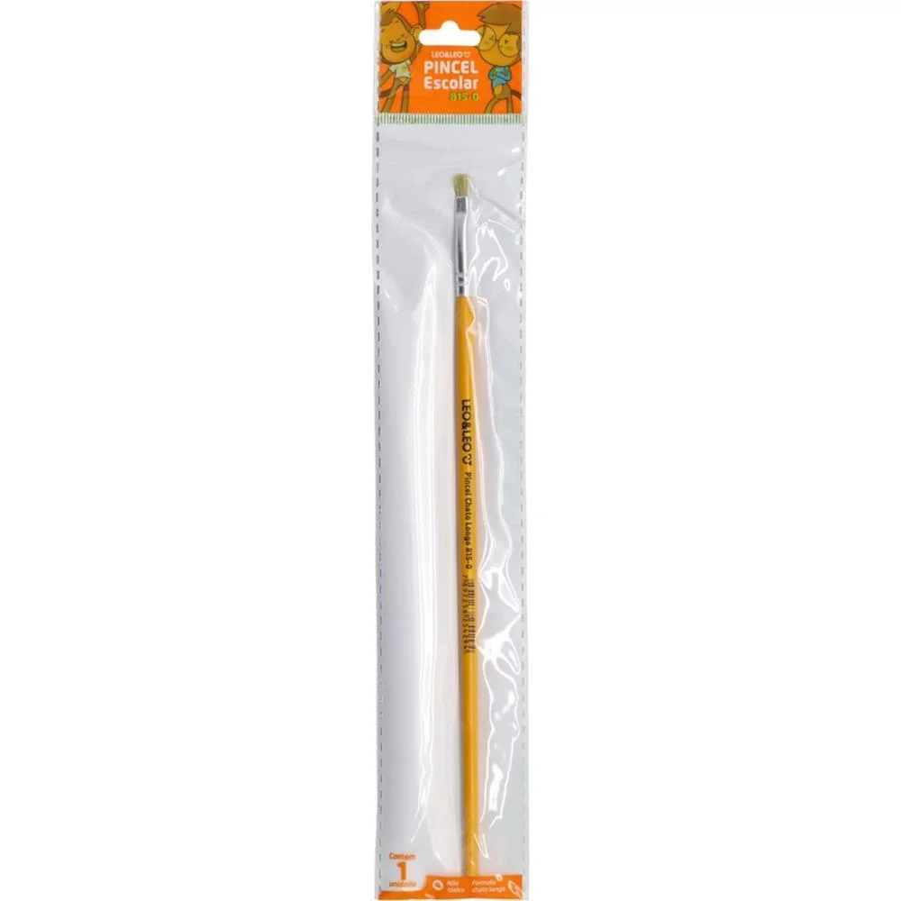 Pincel Artesanal Chato 815 N.0 Amarelo Bl.c/1 Leonora (Blister) - imagem 3