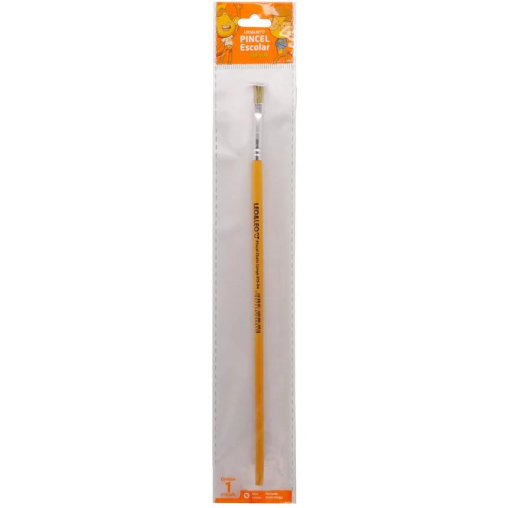 Pincel Artesanal Chato 815 N.04 Amarelo Bl.c/1 Leonora (Blister) - imagem 2