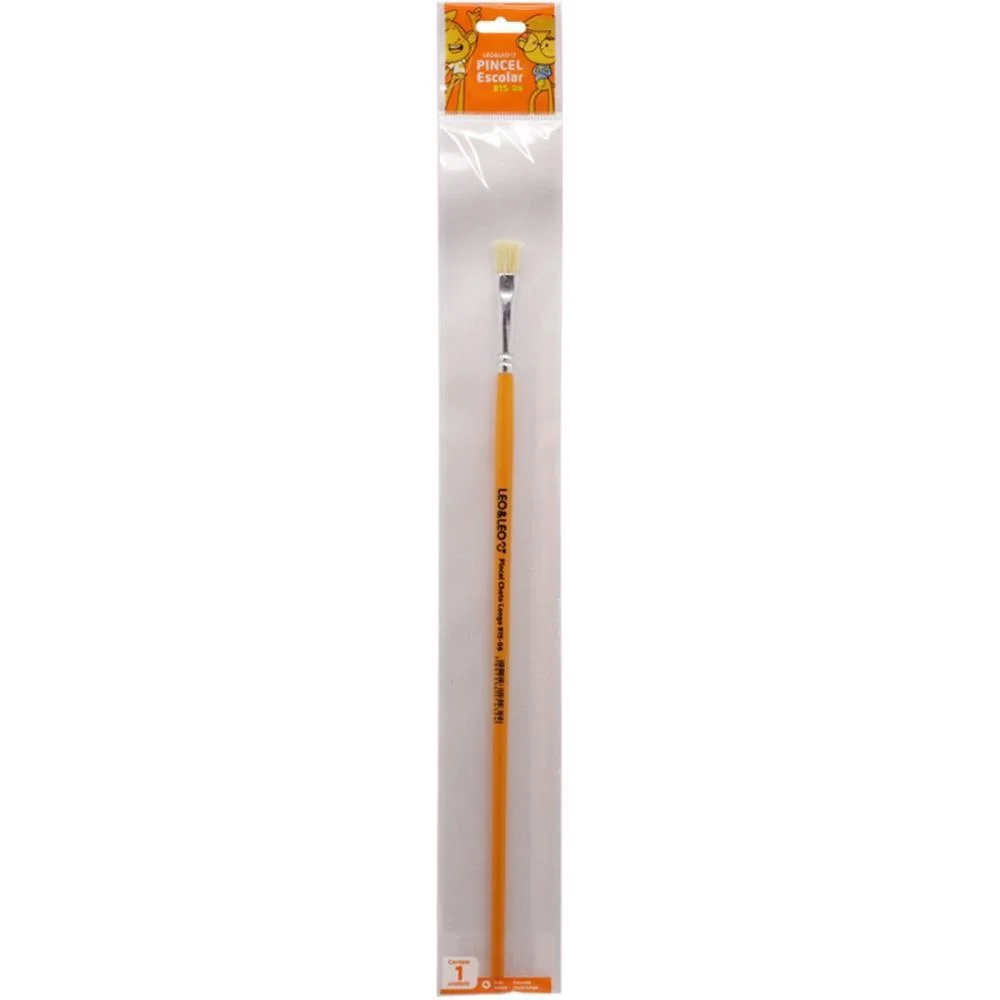 Pincel Artesanal Chato 815 N.06 Amarelo Bl.c/1 Leonora (Blister) - imagem 2