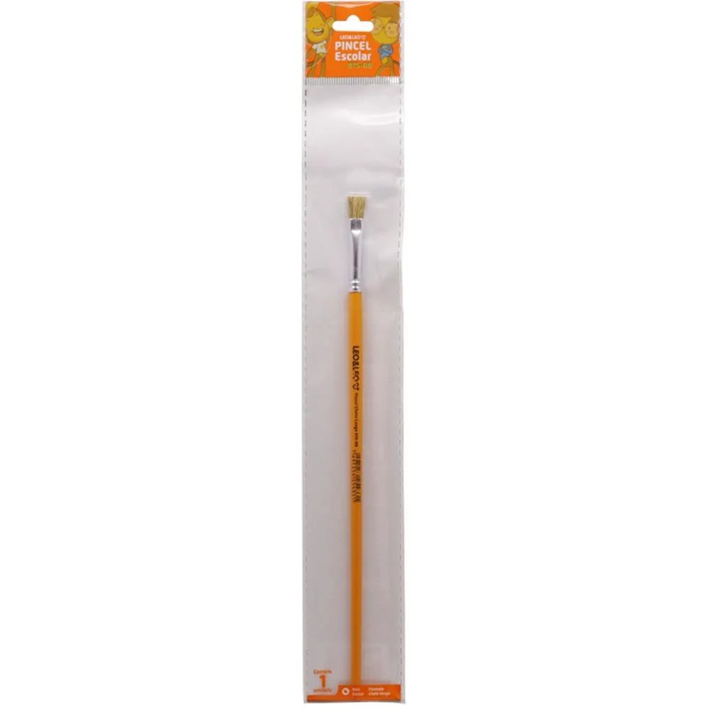 Pincel Artesanal Chato 815 N.08 Amarelo Bl.c/1 Leonora (Blister) - imagem 2
