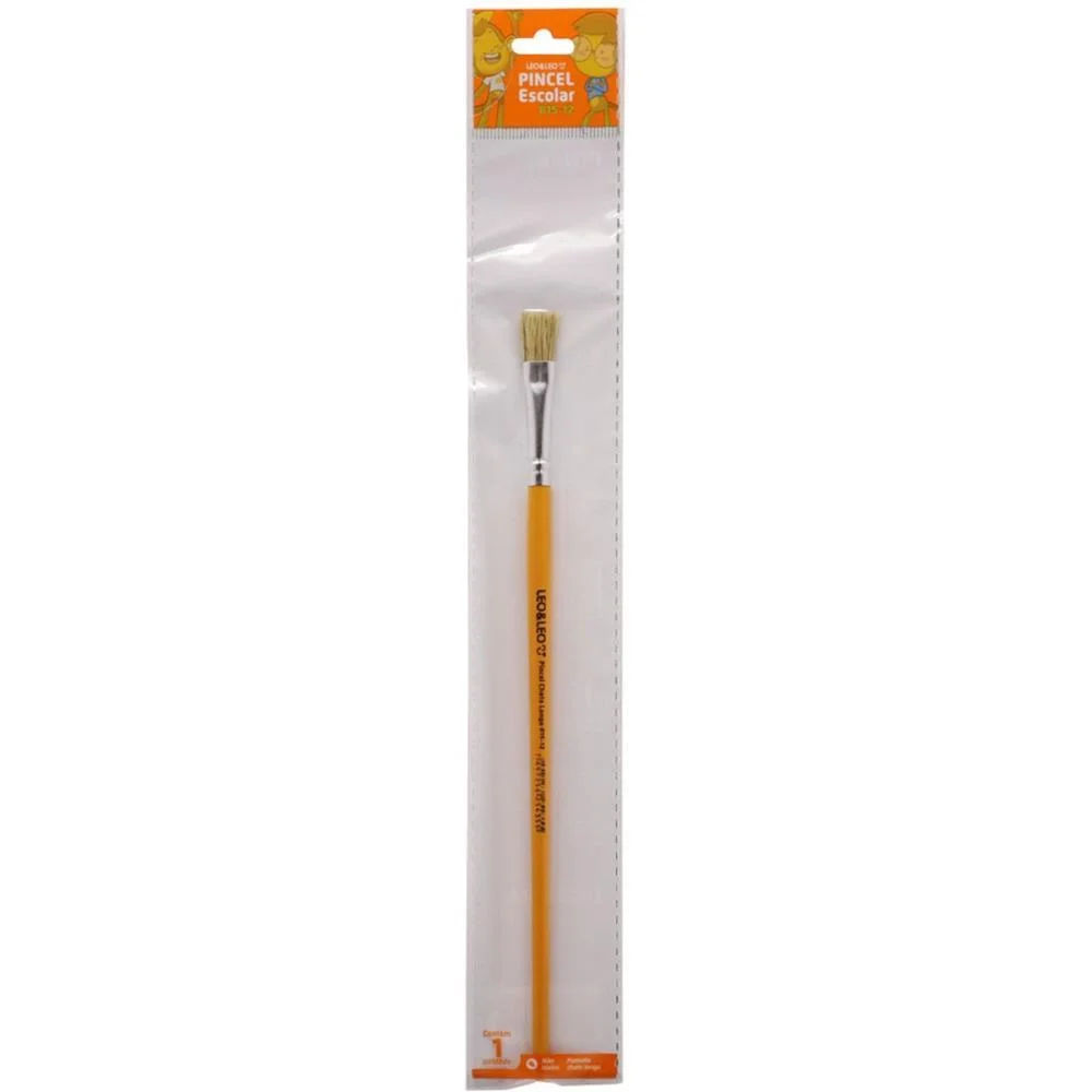 Pincel Artesanal Chato 815 N.12 Amarelo Bl.c/1 Leonora (Blister) - imagem 3