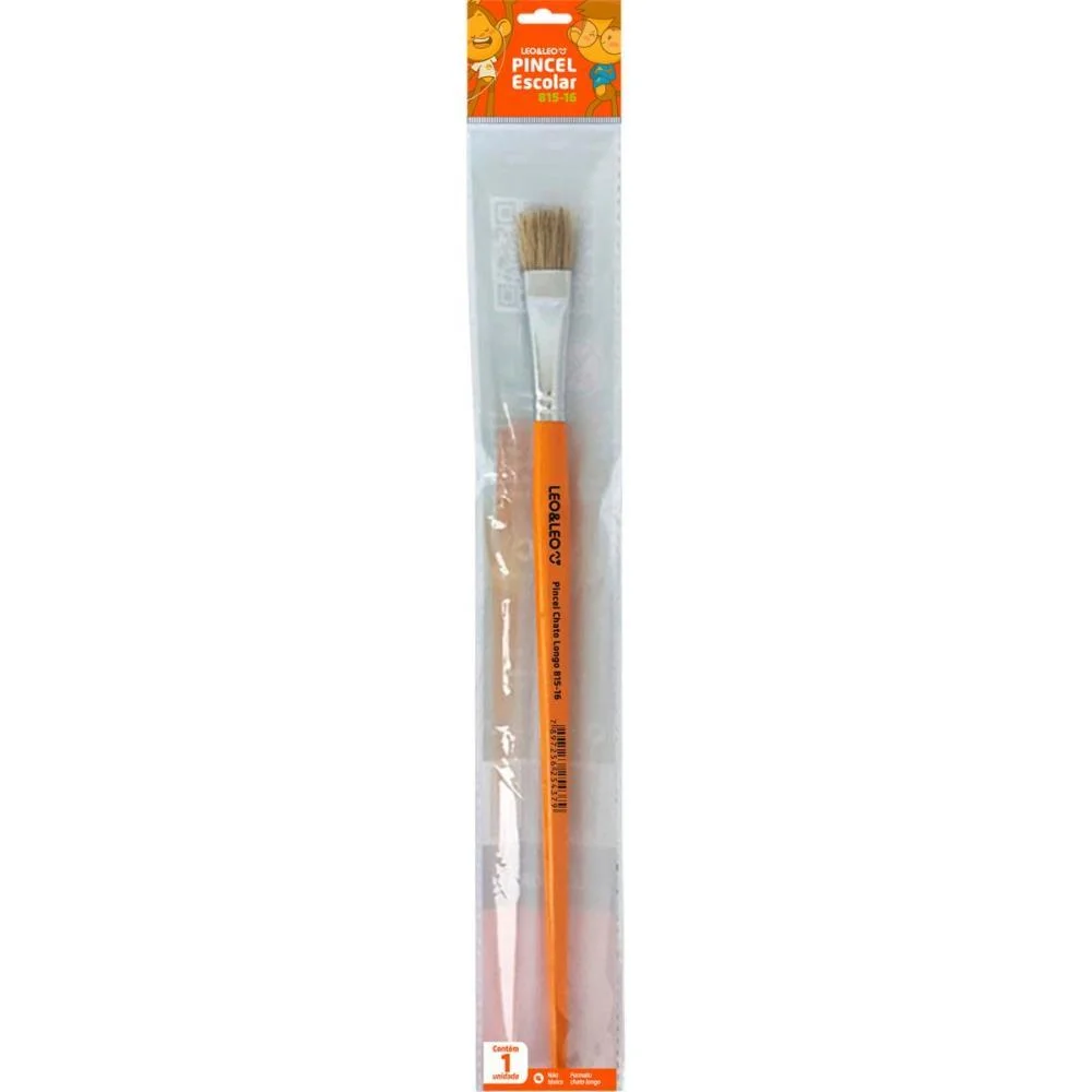 Pincel Artesanal Chato 815 N.16 Amarelo Bl.c/1 Leonora (Blister) - imagem 2