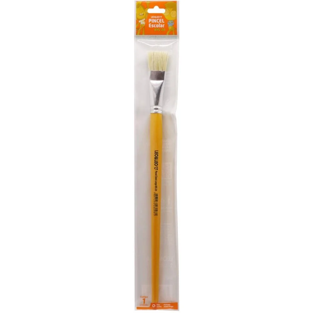 Pincel Artesanal Chato 815 N.20 Amarelo Bl.c/1 Leonora (Blister) - imagem 2