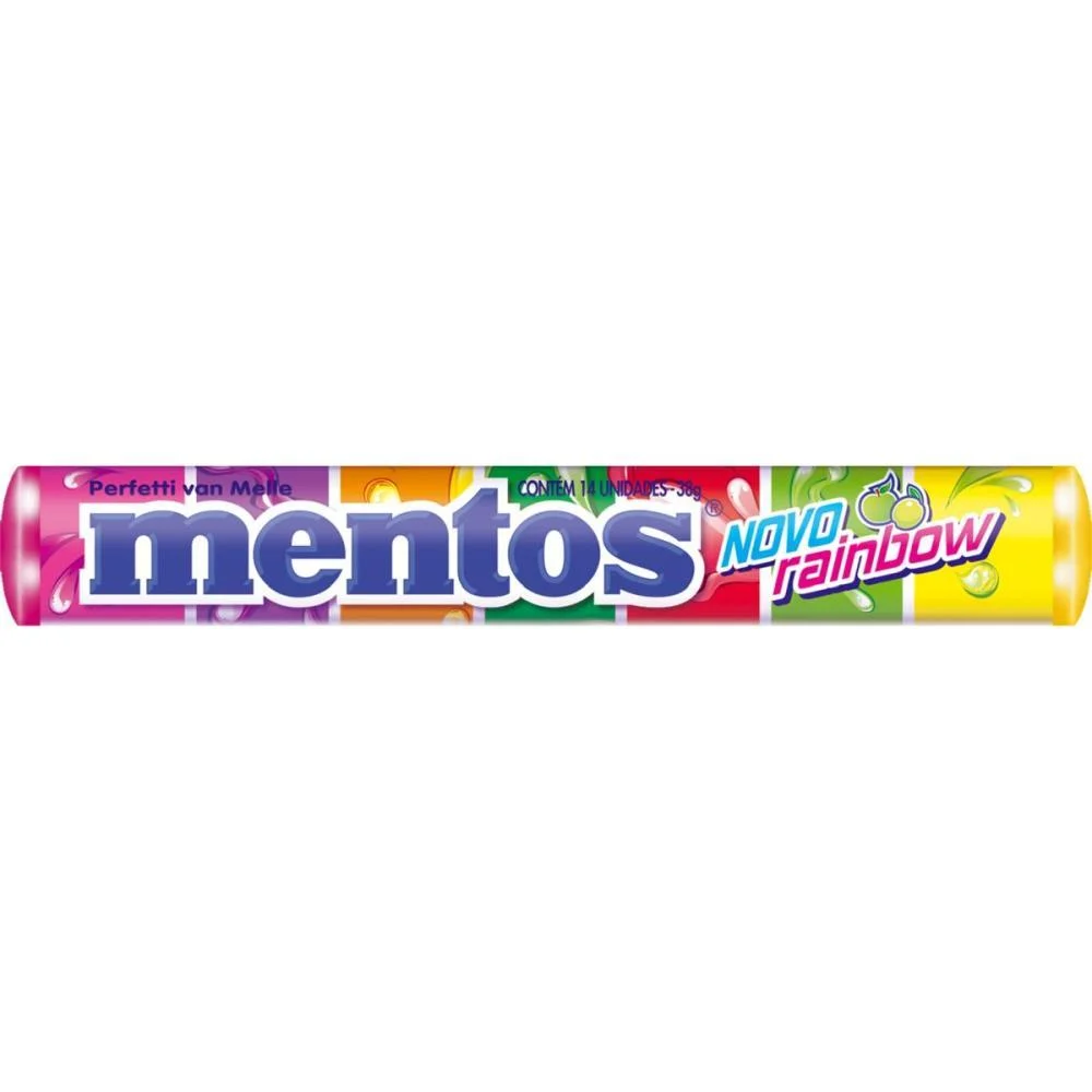 Bala Mentos Stick Rainbow 37,5G Perfetti Van Melle (Dp.c/16)