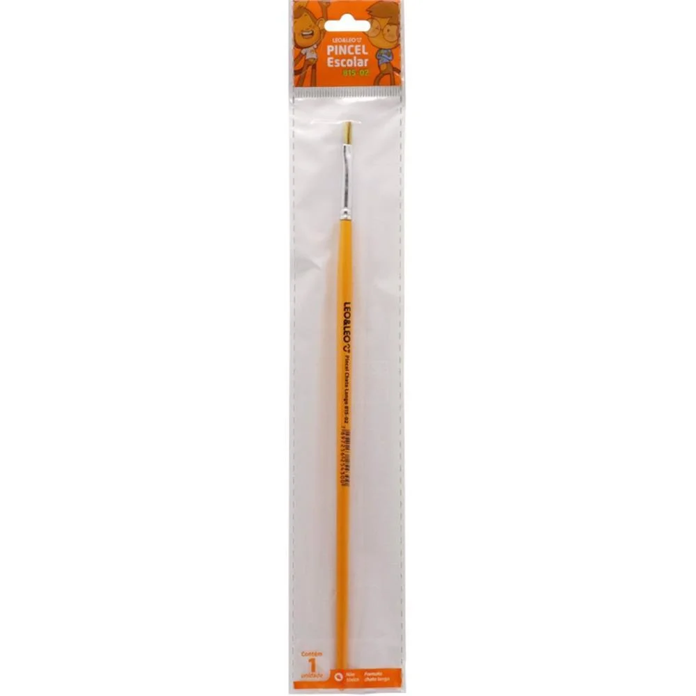 Pincel Artesanal Chato 815 N.02 Amarelo Bl.c/1 Leonora (Blister) - imagem 2