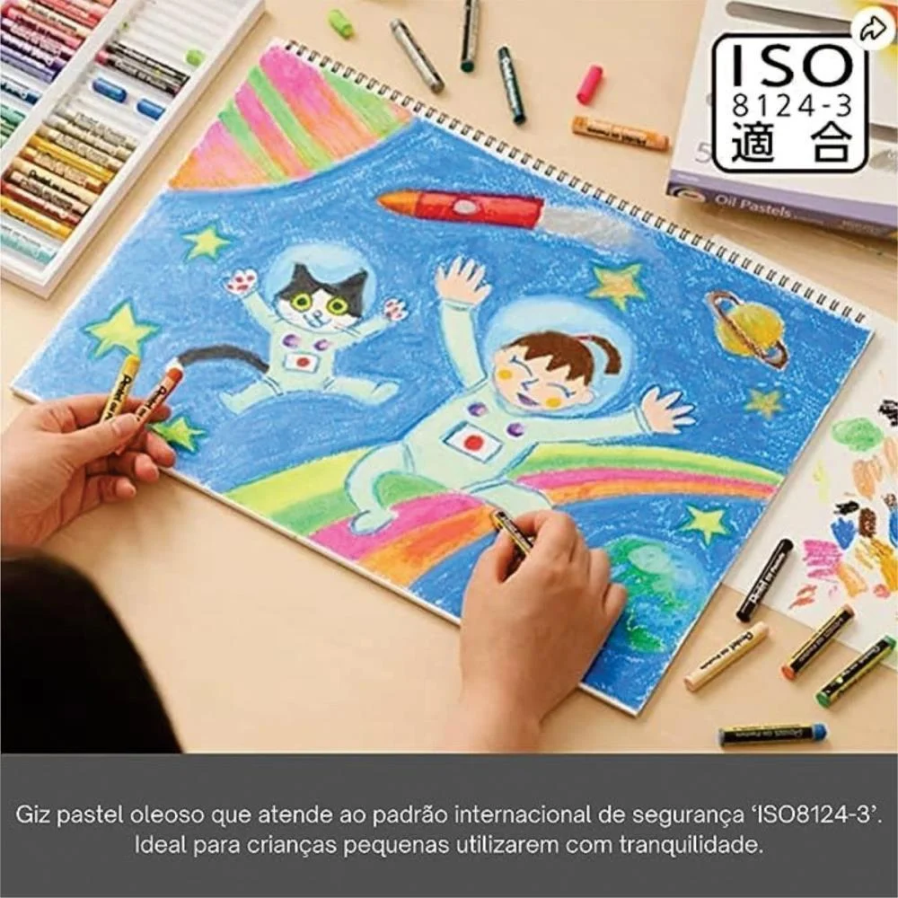 Giz Pastel Oleoso C/50 Cores Pentel (Estojo) - imagem 5