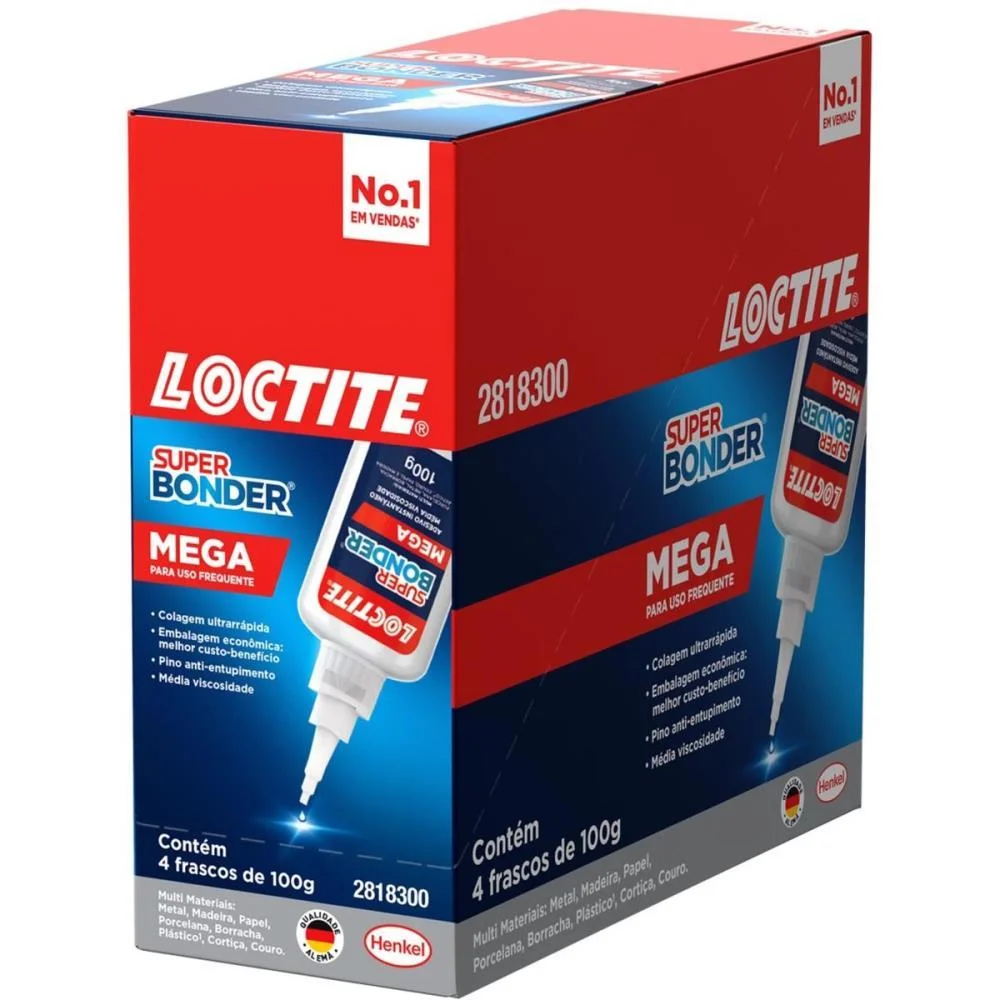 Cola Adesivo Instantaneo Super Bonder Mega 100G Henkel (Unidade) - imagem 5