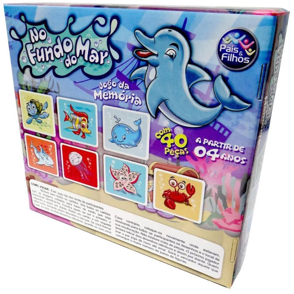Jogo Da Memoria Fundo Do Mar Pais E Filhos (Unidade) - imagem 5
