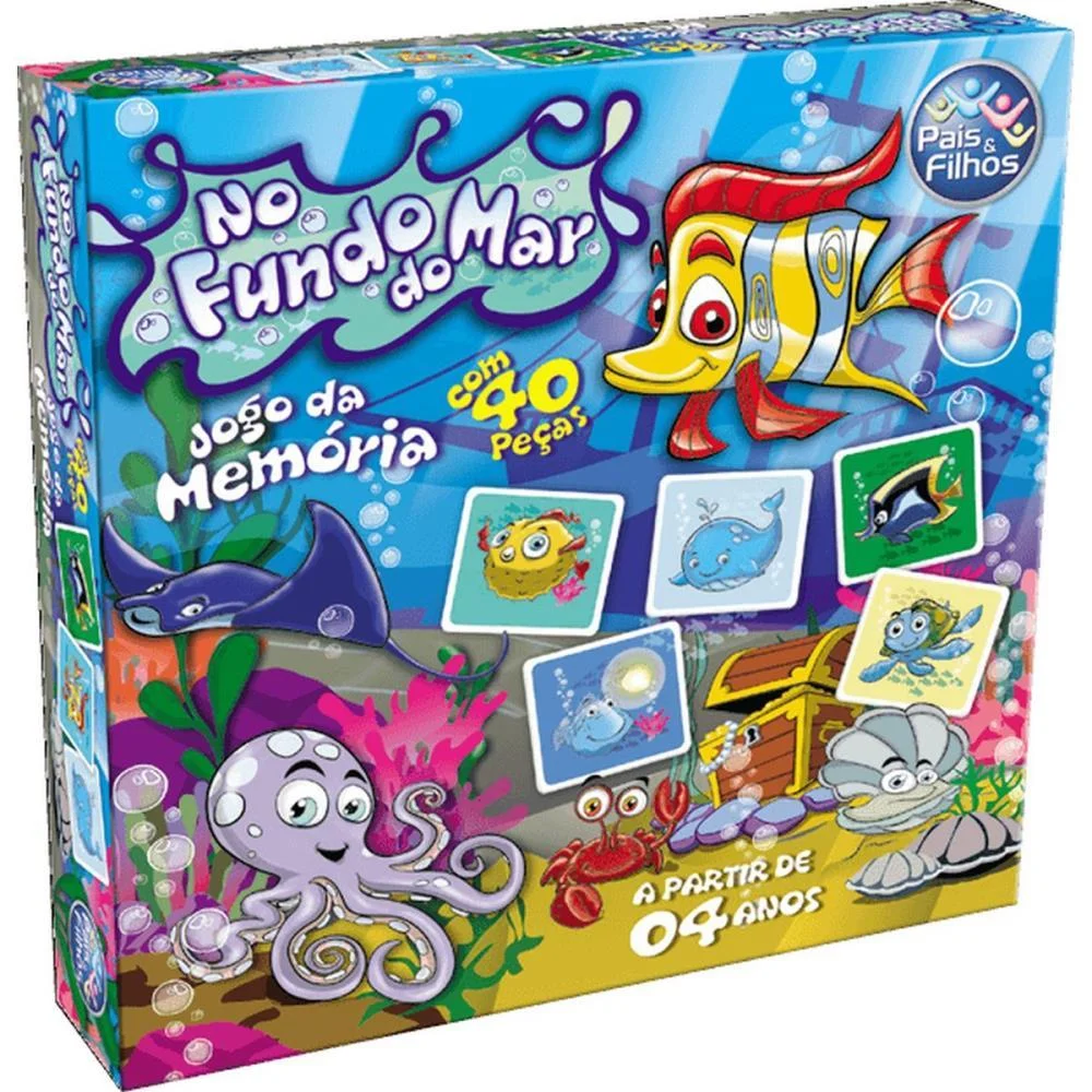 Jogo Da Memoria Fundo Do Mar Pais E Filhos (Unidade) - imagem 6