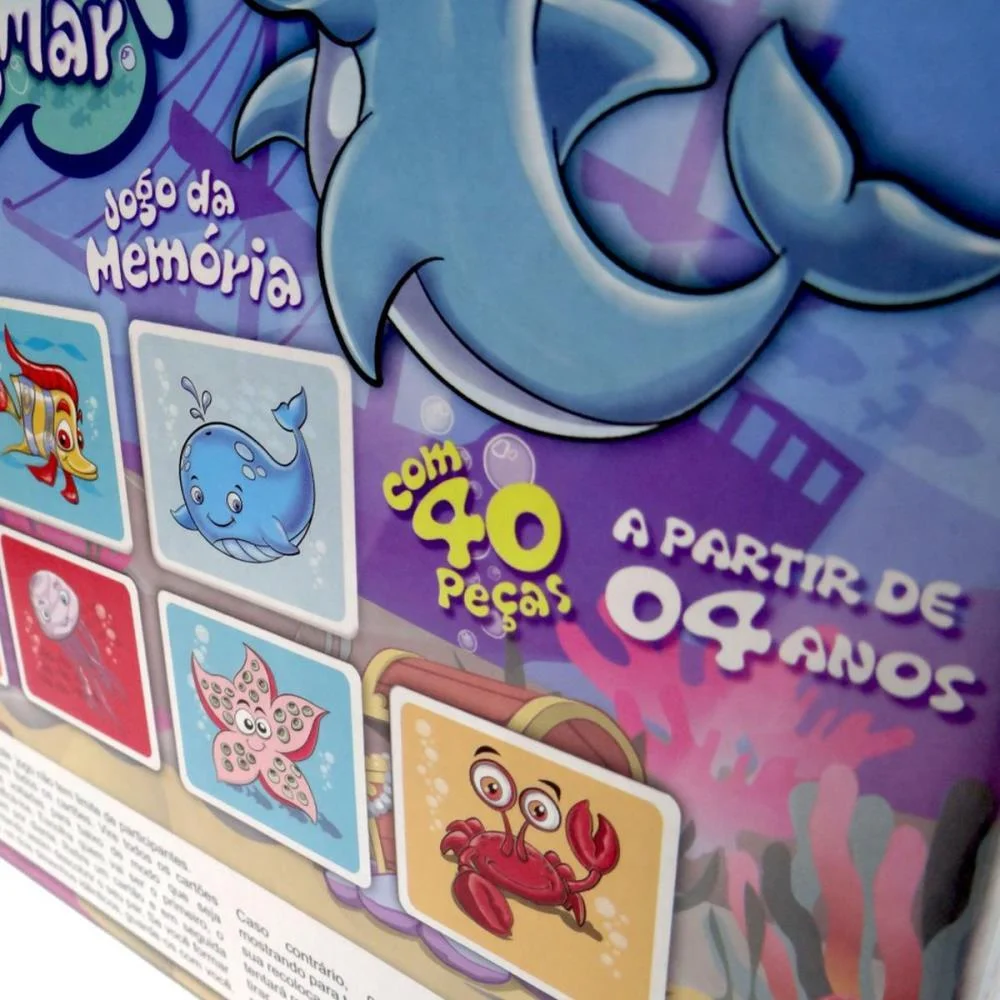 Jogo Da Memoria Fundo Do Mar Pais E Filhos (Unidade) - imagem 7