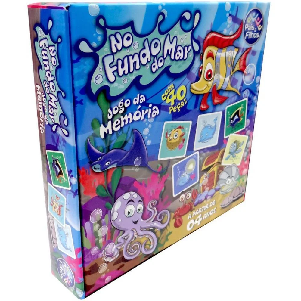 Jogo Da Memoria Fundo Do Mar Pais E Filhos (Unidade) - imagem 9