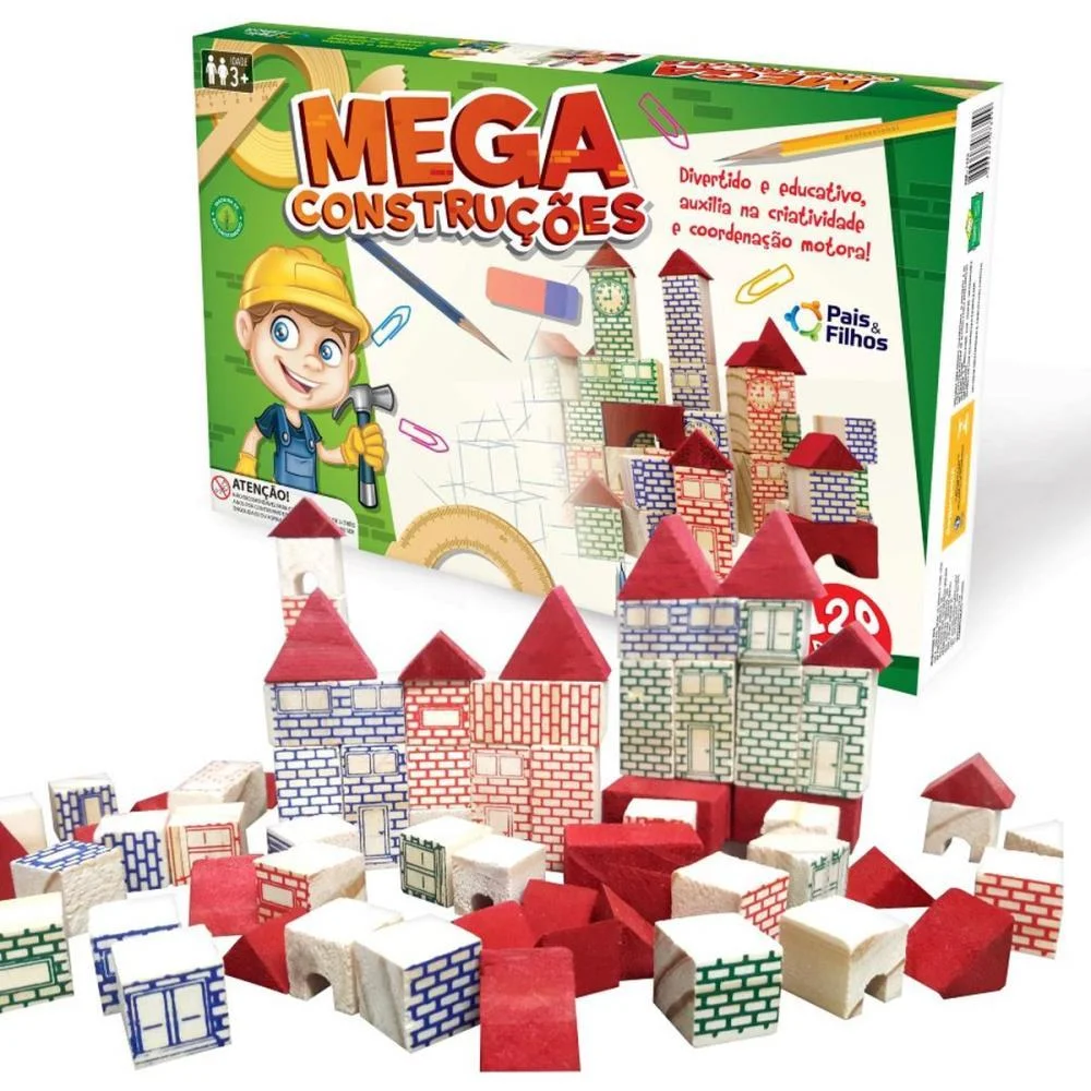 Brinquedo Para Montar Mega Construcoes 120Pecas Pais E Filhos (Unidade) - imagem 2