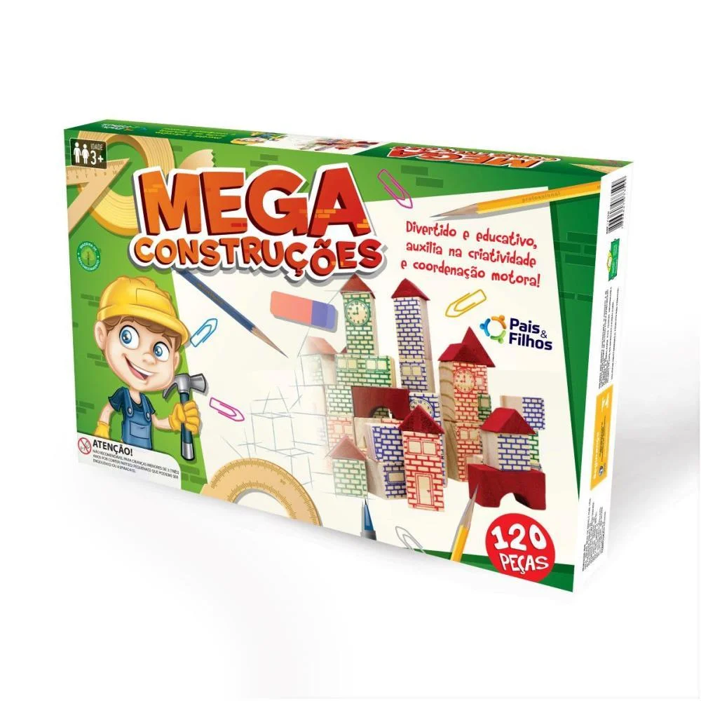 Brinquedo Para Montar Mega Construcoes 120Pecas Pais E Filhos (Unidade) - imagem 4