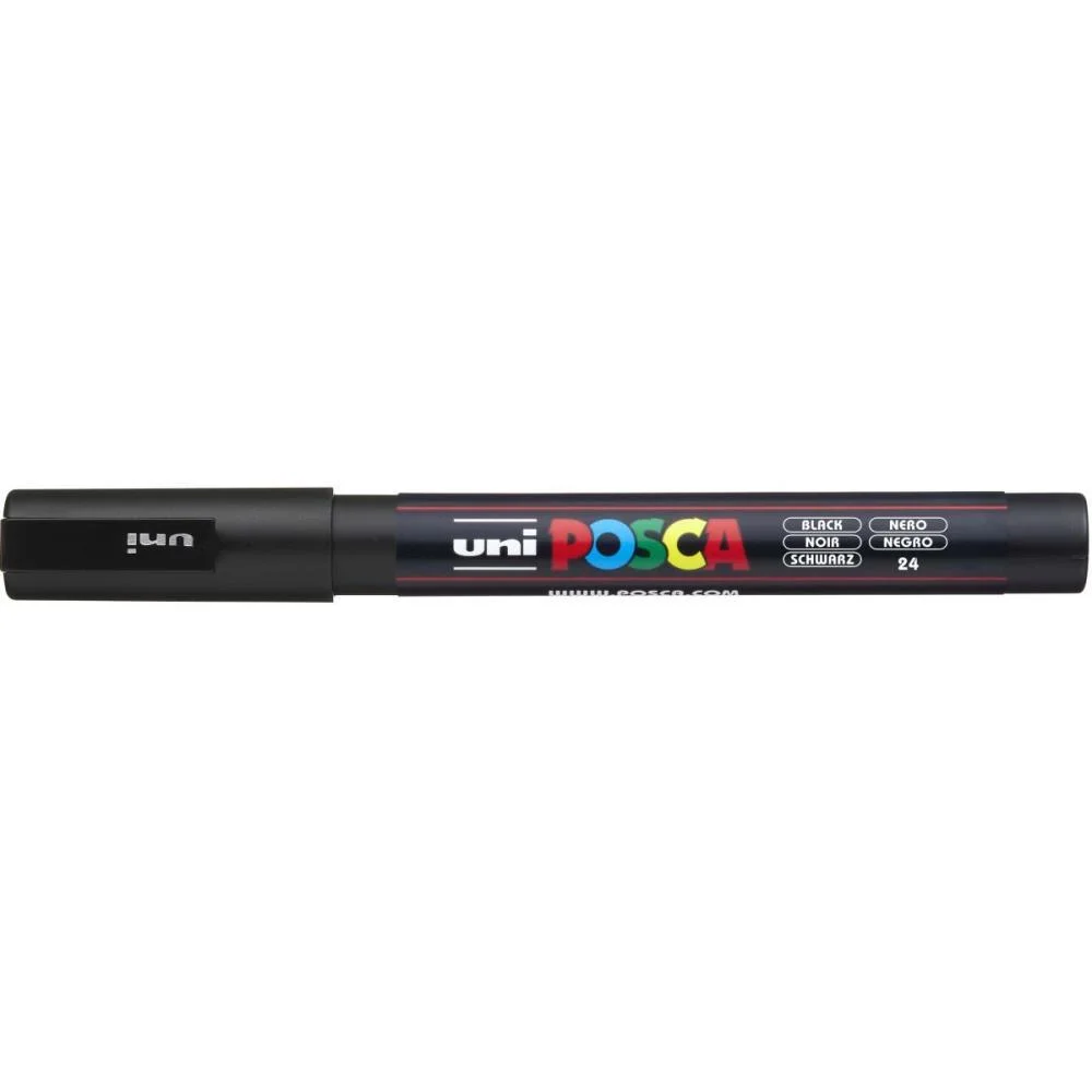 Pincel Marcador Artesanato Posca Pc-3M Fine Line Preta Sertic (Cx.c/06) - imagem 2