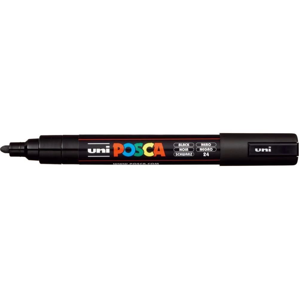 Pincel Marcador Artesanato Posca Pc-5M 2.5Mm Preta Sertic (Cx.c/06) - imagem 2