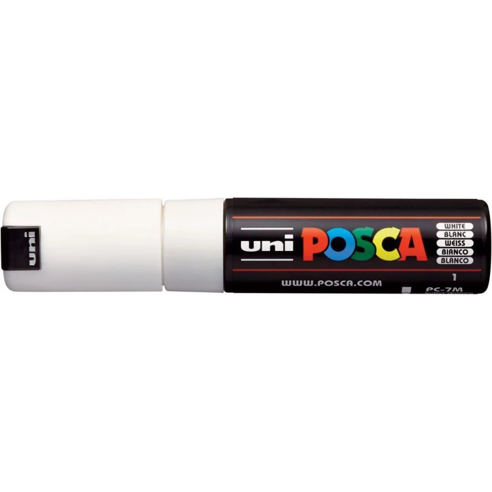 Pincel Marcador Artesanato Posca Pc-7M 4.5/5.5Mm Branca Sertic (Cx.c/06) - imagem 2