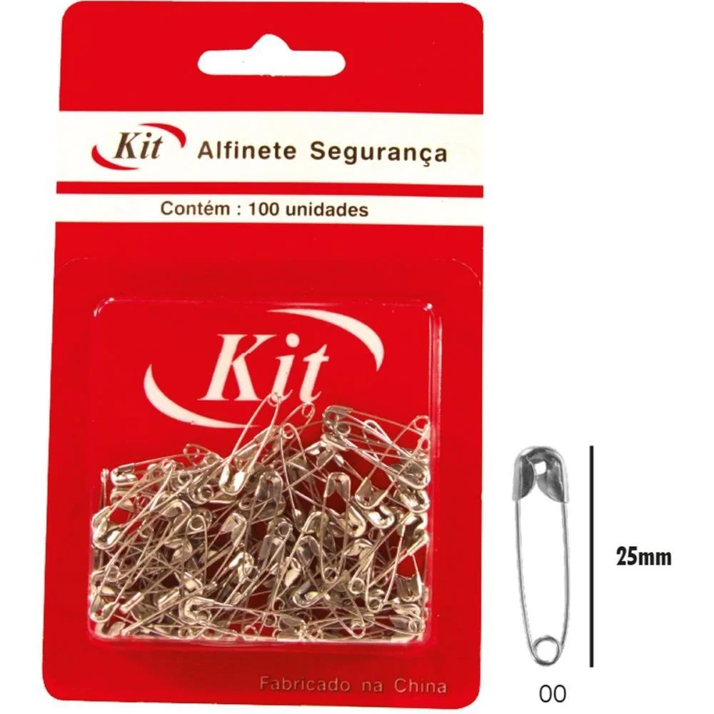 Alfinete Segurança N.00 Aço Niquelado Kit (Ct.c/100) - imagem 2