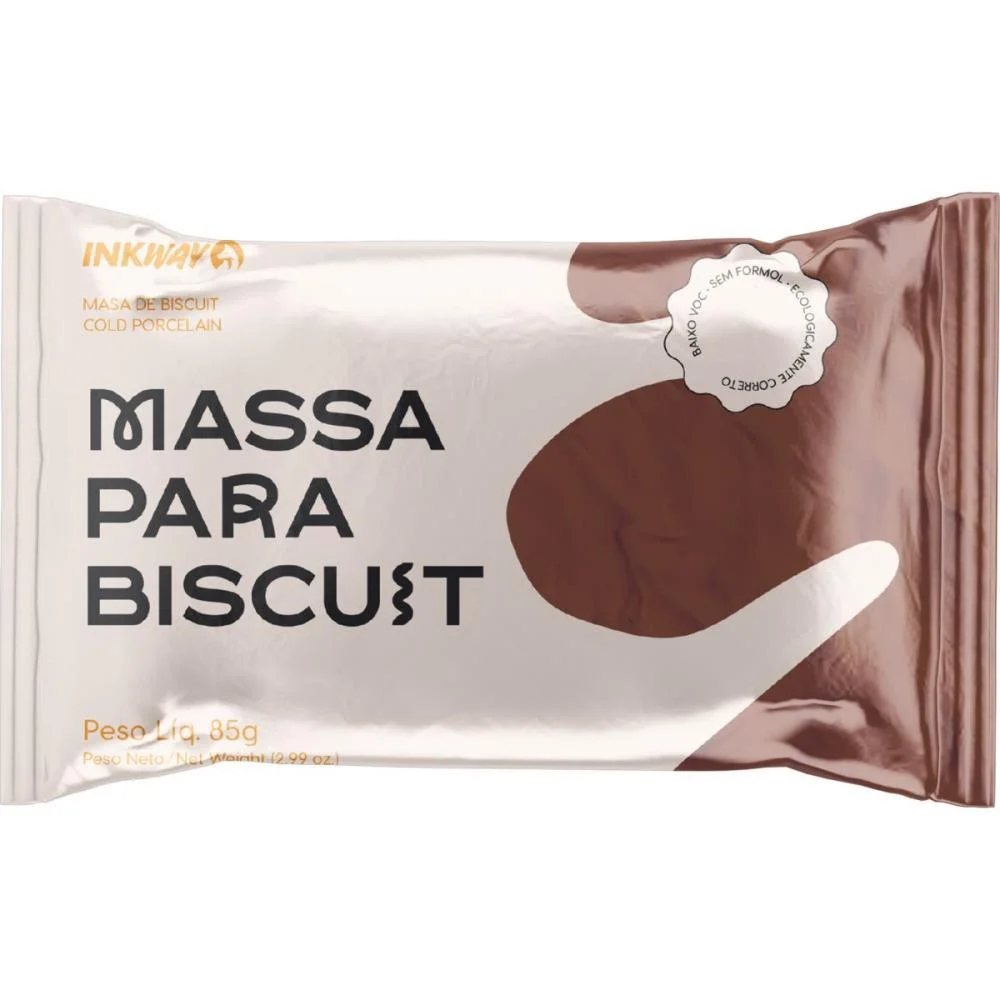 Massa De Porcelana Fria Biscuit 85G Marrom Terra Ink Way (Cx.c/10) - imagem 3