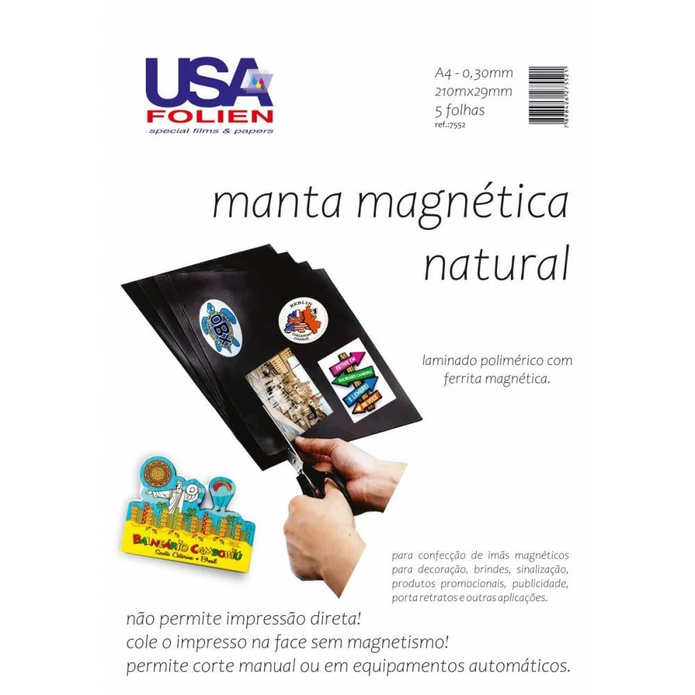Placa Imantada A4 210X297Mm 0,30Mm S/Adesivo Usa Folien (Pct.c/05) - imagem 3