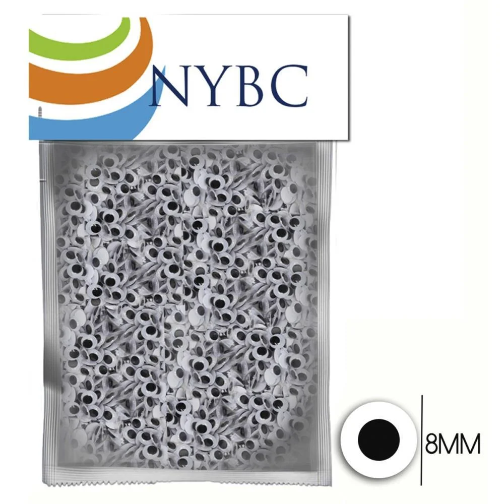 Artesanato Olho Movel 8Mm Preto Nybc (Pct.c/100) - imagem 2