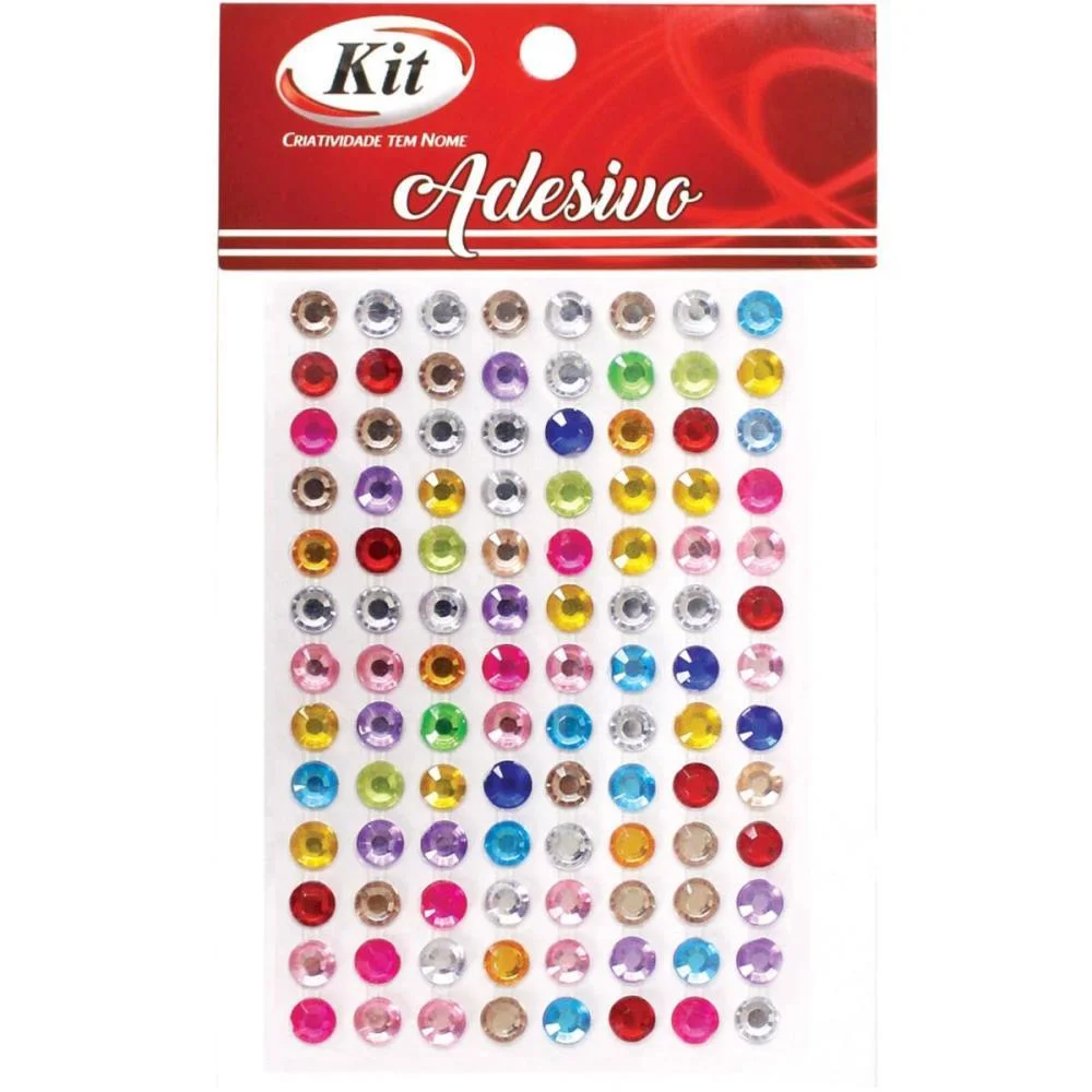 Pedraria Strass 4Mm Adesivo Multicolor Kit (Pct.c/20) - imagem 2
