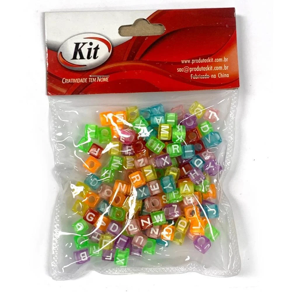 Micanga Conta Dado Letras 6X6Mm 25G Tp Kit (Pacote) - imagem 2