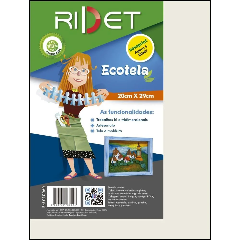 Tela Painel Para Pintura Ecotela Em Folhas 29X20Cm Ridet - imagem 2